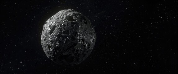 Detailed Asteroid in Space Surrounded by Stars Against a Black Background © Cyber Shutter