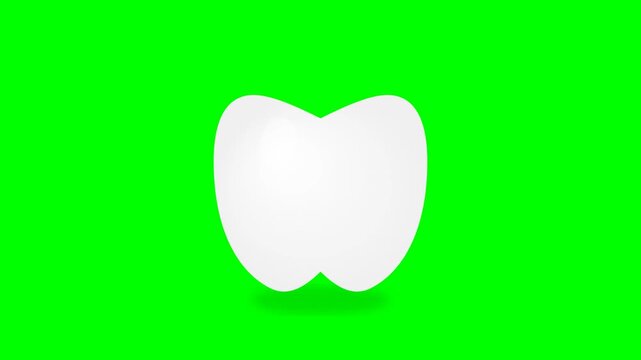 tooth icon, sparkling clean teeth, animated healthy teeth with happy smiling face emoticons, animated healthy teeth icon, green screen alpha looping
