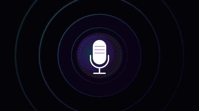 sound recording podcast microphone microphone button icon animated microphone sound wave green background 4k green screen