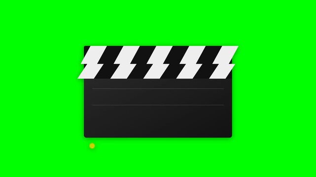 clapperboard animation take cut animation film clapperboard icon green screen countdown 3 2 1 action take cut film