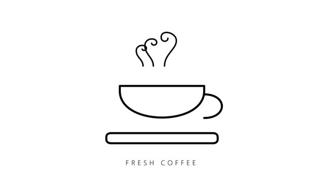 smoky coffee cup icon animated icon smoky coffee and tea cup green screen icon 4k