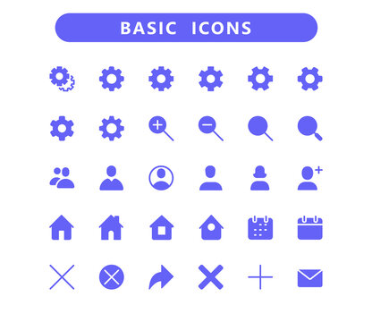 Basic ui interface web vector icons.
