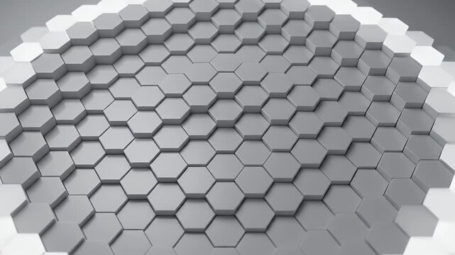White hexagonal honeycomb pattern architectural structure.