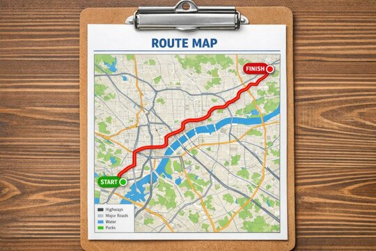 A roadmap on a clipboard, useful for planning and navigation