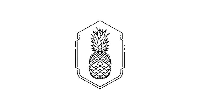 black line art pineapple logo