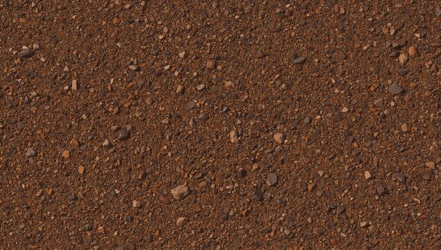 Brown Soil Texture with Small Rocks in Detailed Closeup