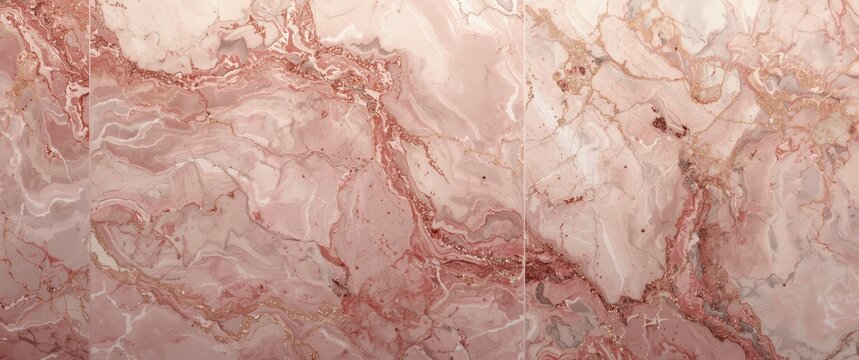Marble Texture Background with Soft Pink and Rose Veins