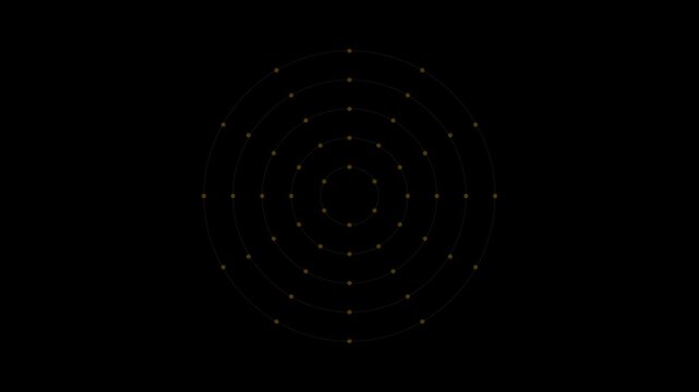 sonar pulse animation hybrid guide rings golden yellow dots circular sonar beacon loop 4K