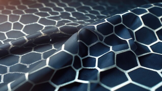 Sheet of Carbon Fiber Cloth featuring a honeycomb hexagon pattern fabric