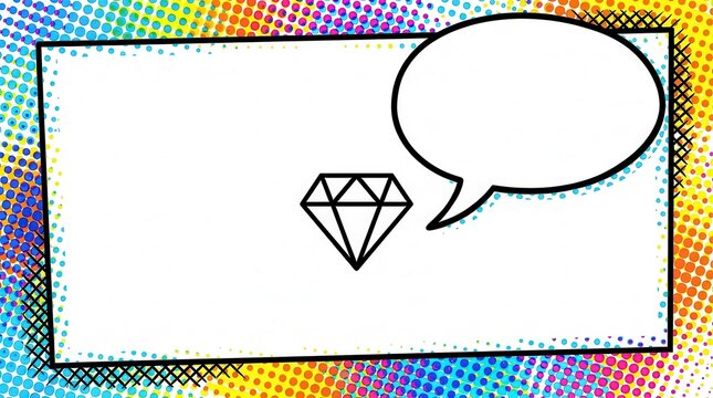comic speech bubble with diamond