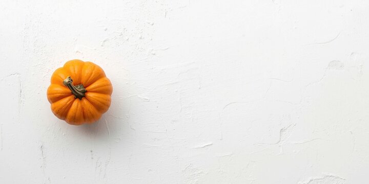 Orange Pumpkin Isolated on White Background with Negative Space