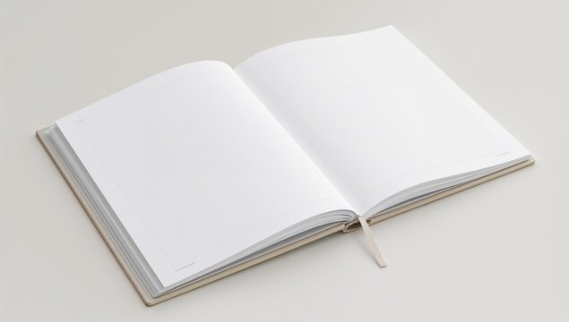 Open Blank Sketchbook on a Light Surface with Pages Ready for Creativity