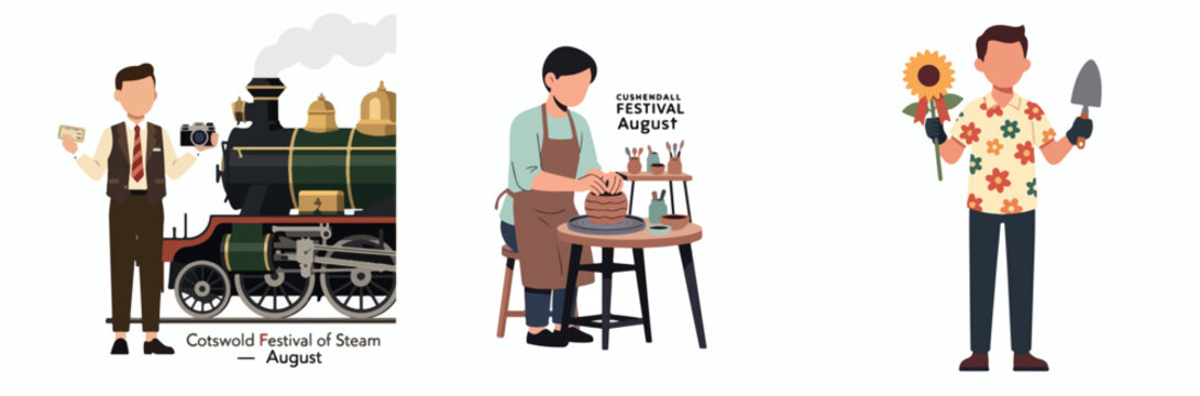 Cotswold Festival of Steam and Cushendall Flower Festival August celebration