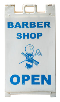 Isolated barber shop sign