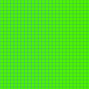 Neon green grid pattern background, vibrant lime graph paper texture, geometric square mesh design for digital blueprints and technical layouts