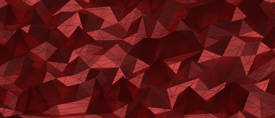 Naklejka premium Abstract deep red background with a textured polygonal geometric pattern.