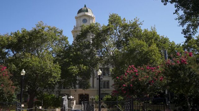 Discover the old and new City Hall in Sacramento California with clear daytime views showing city landmarks and greenery.