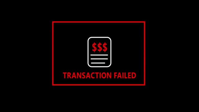 Transaction Failed Payment Error Animation on Black Background

Minimal transaction failed animation featuring a digital payment receipt, dollar symbols, and red error alert on a black background. Ide