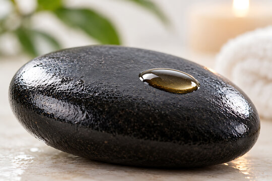 Hot Stone Massage Therapy Basalt Stone with Essential Oil Drop
