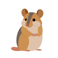 Fototapeta premium Clean flat 2D illustration of Dormouse, simple contemporary design, isolated on a white background.