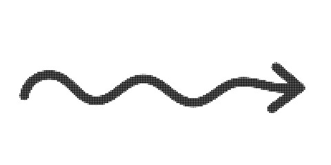 Fototapeta premium Halftone wavy arrow icon