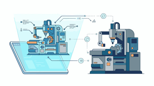 Digital twin simulation of industrial machinery for automation