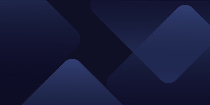 Abstract Dark Blue Geometric Background with Overlapping Rounded Diagonal Layers eps10