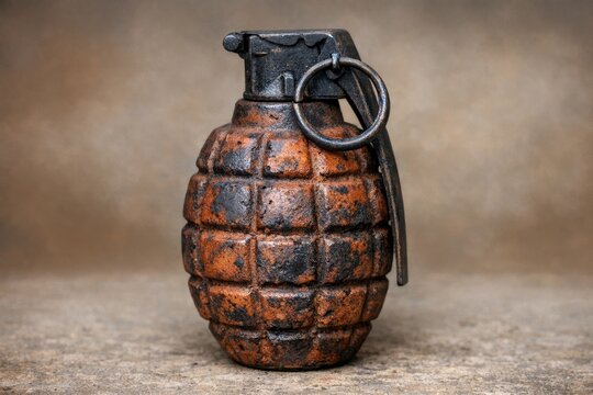 A hand grenade with a keychain attached