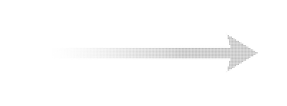 Horizontal arrow icon with halftone effect