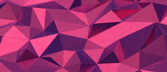 Fototapeta premium Abstract low poly background in shades of vibrant pink and deep purple