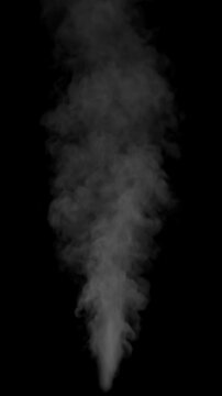 Loop of rising smoke in front of black background