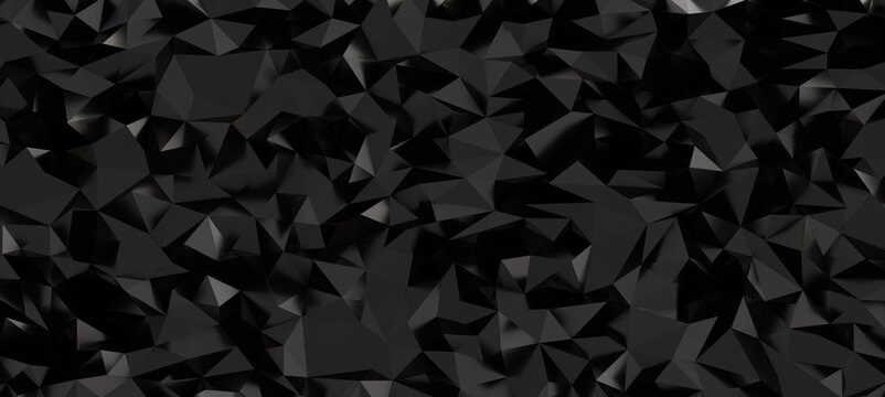 Dark abstract geometric polygonal background texture with sharp edges and facets