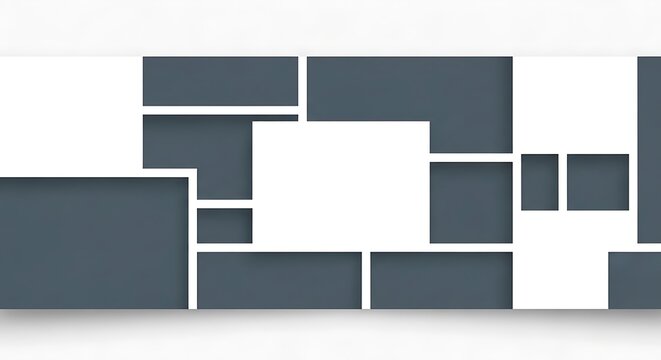 Abstract geometric mood board template featuring gray and white rectangular grid layout for digital design and social media collage presentation
