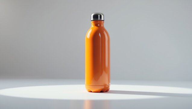 Standalone water bottle on white background. Design mockup.