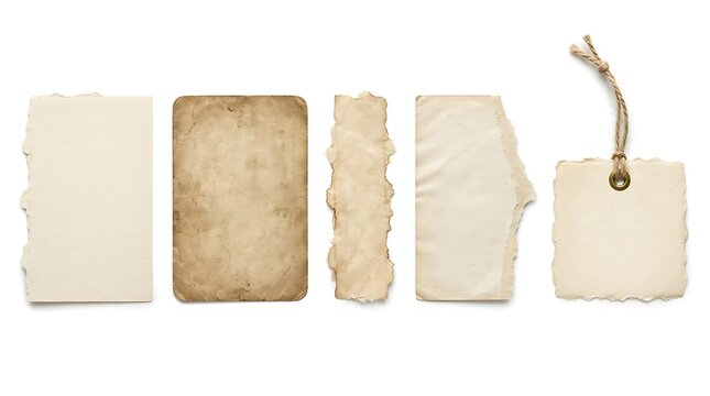 Vintage kraft paper tags with string for retail packaging. Rustic blank label set for branding, gifts, and product identification.