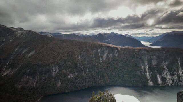 Timelapse of mountain landscape at La Mirada del Doctor, Nahuel Huapi National Park