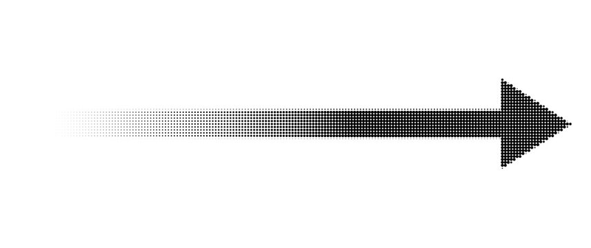 Horizontal dotted arrow with fading effect pointing right