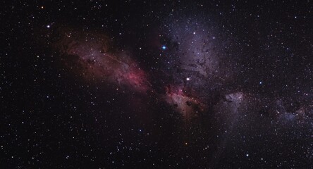 Vibrant Nebula with Stars in Deep Space - Astrophotography, Dark Background, High Detail © vxnaghiyev