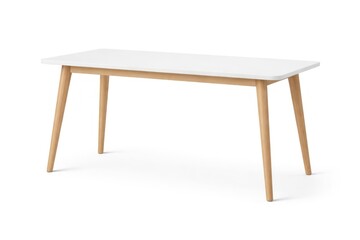 Fototapeta premium Minimalist wooden dining table design.