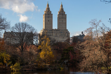 The San Remo apartment towers seen from Central Park in New York City © ph_sadore