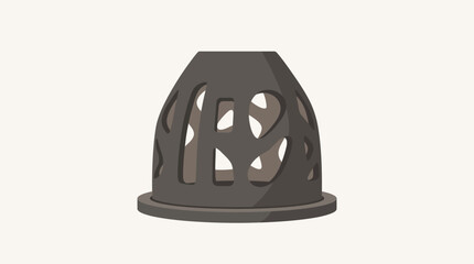 Fototapeta premium Decorative dark grey carved ceramic lantern holder vector illustration