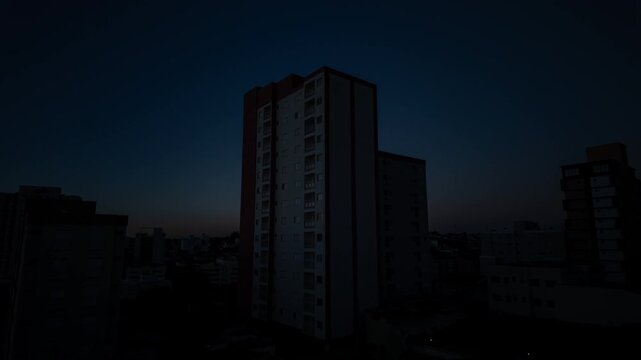 Golden Sunset Timelapse on Residential Tower in S&atilde;o Carlos