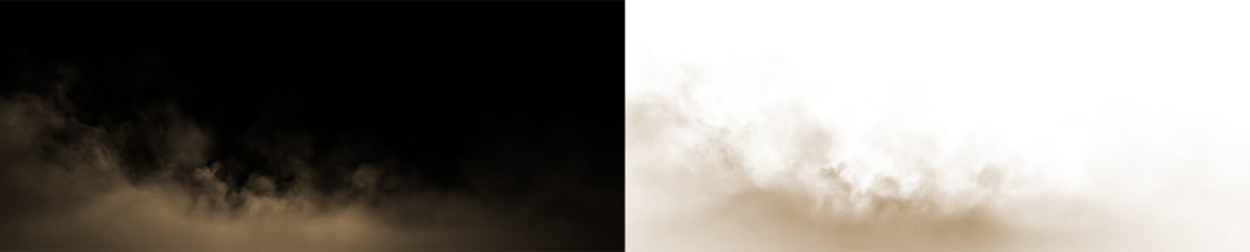 Brown cloud formation with transparency shows soft texture on a pale background in a digital design setting