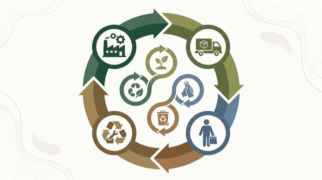 Circular Economy Supply Chain Diagram for ESG Reporting and Sustainable Business Strategy
