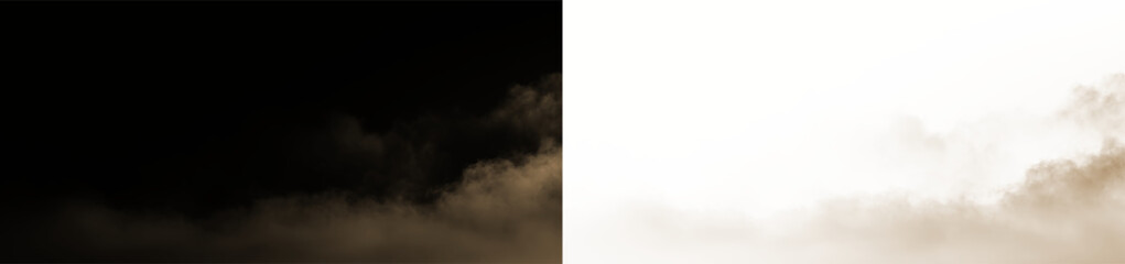 Smoke drifting softly in the air on a clear background during a quiet day in the afternoon © Liubov