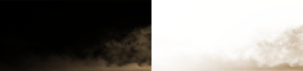 Smoke drifting softly in the air on a clear background during a quiet day in the afternoon © Liubov