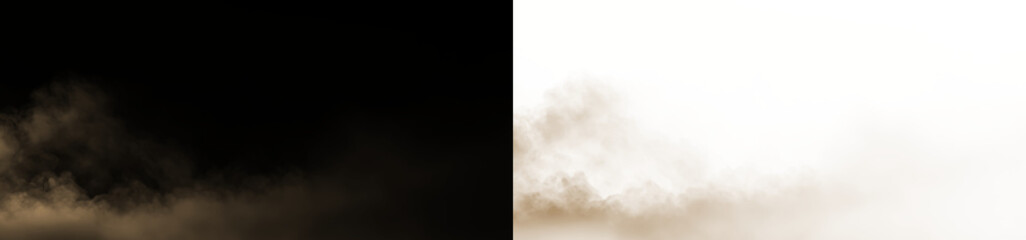 Smoke drifting softly in the air on a clear background during a quiet day in the afternoon © Liubov