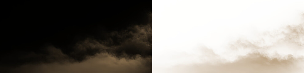 Smoke drifting softly in the air on a clear background during a quiet day in the afternoon © Liubov