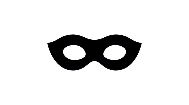 Simple black domino eye mask icon