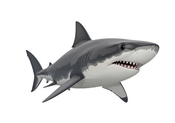 Fototapeta premium Gray shark toy with sharp teeth.